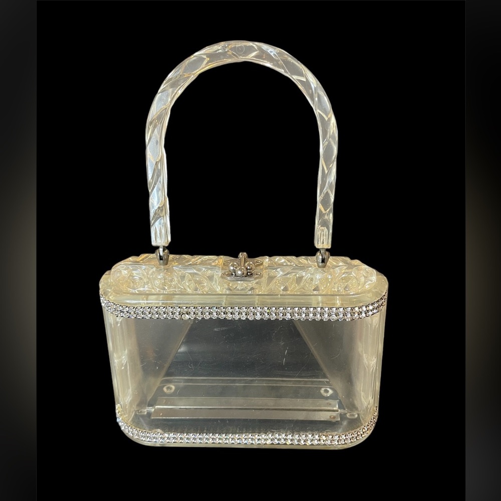 Rare Llewellyn, Inc. NYC Vintage Clear Crystal Cut Rhinestone Handbag